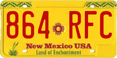 NM license plate 864RFC