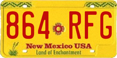 NM license plate 864RFG