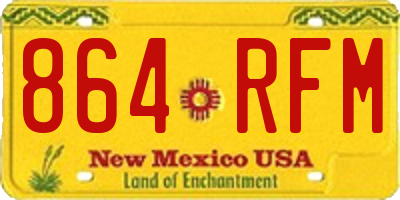 NM license plate 864RFM