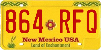 NM license plate 864RFQ