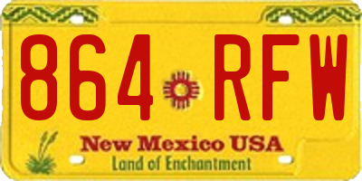 NM license plate 864RFW