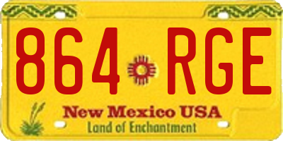 NM license plate 864RGE