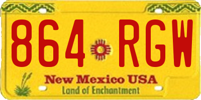 NM license plate 864RGW