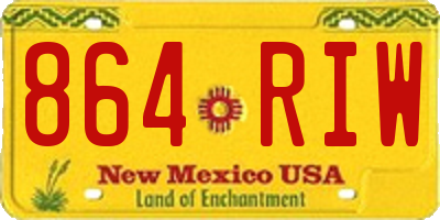 NM license plate 864RIW