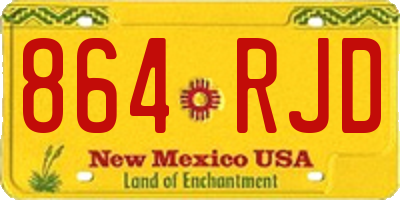 NM license plate 864RJD