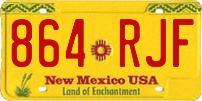 NM license plate 864RJF