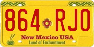 NM license plate 864RJO