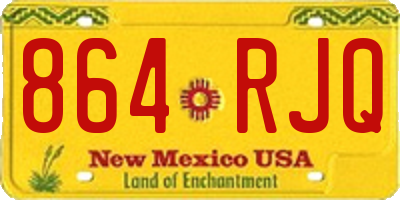 NM license plate 864RJQ