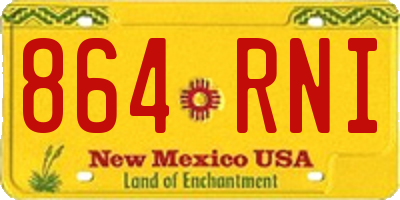 NM license plate 864RNI