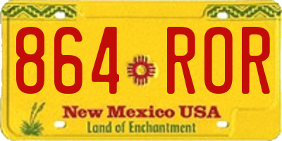 NM license plate 864ROR