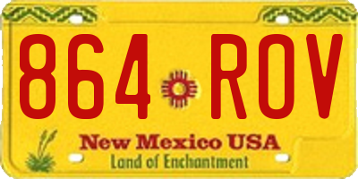 NM license plate 864ROV