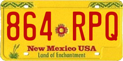 NM license plate 864RPQ