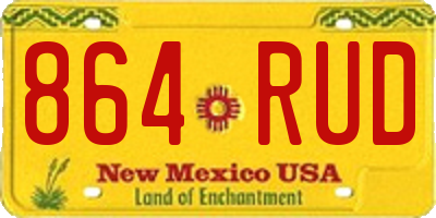 NM license plate 864RUD