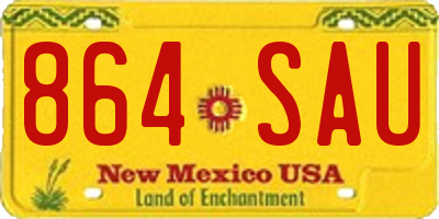 NM license plate 864SAU