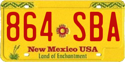 NM license plate 864SBA