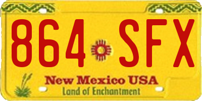 NM license plate 864SFX