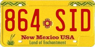 NM license plate 864SID