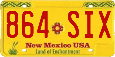 NM license plate 864SIX