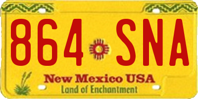 NM license plate 864SNA