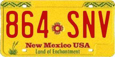 NM license plate 864SNV