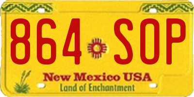 NM license plate 864SOP