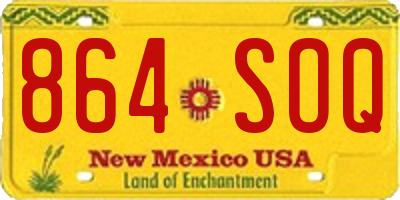 NM license plate 864SOQ