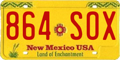 NM license plate 864SOX