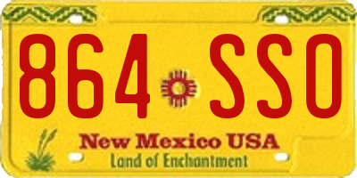 NM license plate 864SSO
