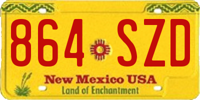 NM license plate 864SZD
