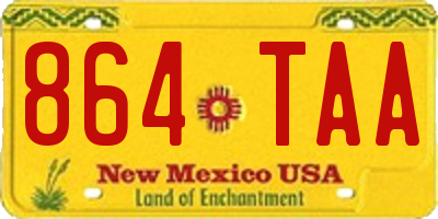 NM license plate 864TAA