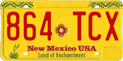 NM license plate 864TCX