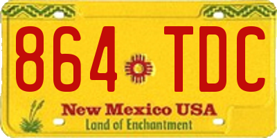 NM license plate 864TDC