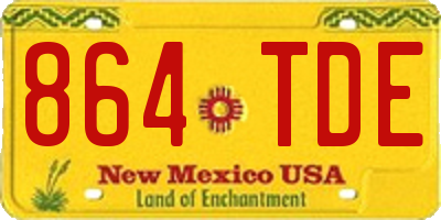 NM license plate 864TDE