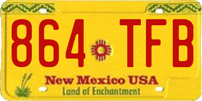 NM license plate 864TFB