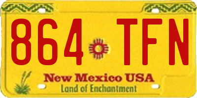 NM license plate 864TFN