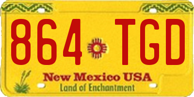 NM license plate 864TGD
