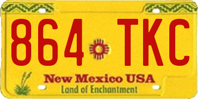 NM license plate 864TKC