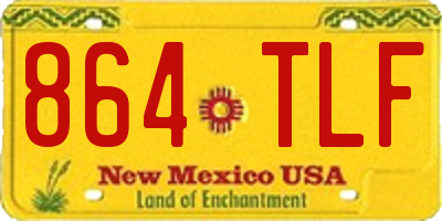 NM license plate 864TLF