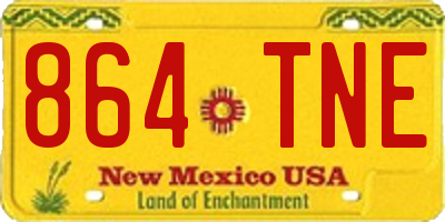 NM license plate 864TNE