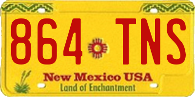 NM license plate 864TNS