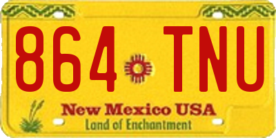 NM license plate 864TNU
