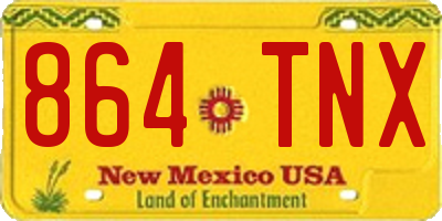 NM license plate 864TNX