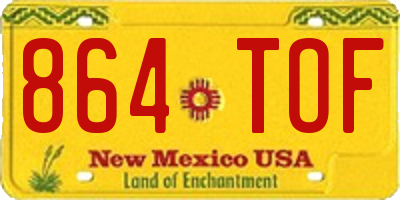 NM license plate 864TOF