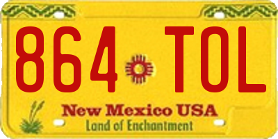 NM license plate 864TOL