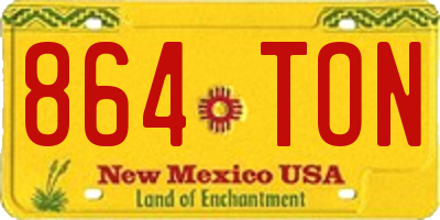 NM license plate 864TON