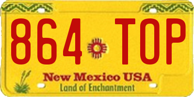 NM license plate 864TOP