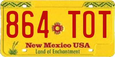 NM license plate 864TOT