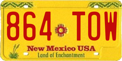 NM license plate 864TOW
