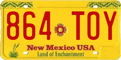 NM license plate 864TOY