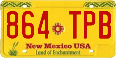 NM license plate 864TPB